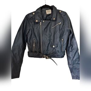 Ashley Outerwear by 26 International Vegan Motorcycle Jacket - Navy M